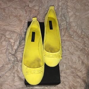 Ann Taylor Yellow Suede Ballet Flats